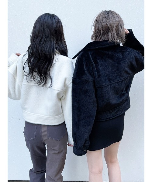 ENVYM（アンビー）の「シャギーショートＪＫ（その他アウター・レディース・ホワイト/ブラック・FREE）」の13枚目の写真