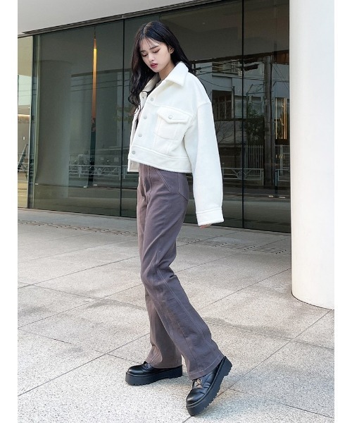 ENVYM（アンビー）の「シャギーショートＪＫ（その他アウター・レディース・ホワイト/ブラック・FREE）」の11枚目の写真