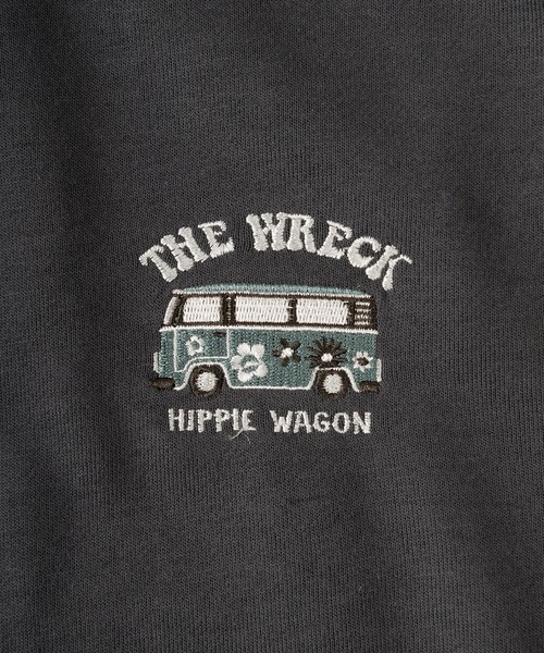 POWER TO THE PEOPLE（パワートゥーザピープル）の「【POWER TO THE PEOPLE/パワー トゥザ ピープル】 バックデザイン Hippie＆Wagon 刺繍 プルパーカー（パーカー・レディース・チャコールグレー/オレンジ/マルチ/グレイッシュベージュ・M/L/XL）」の15枚目の写真