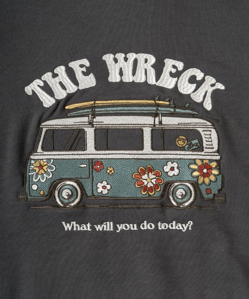 POWER TO THE PEOPLE（パワートゥーザピープル）の「【POWER TO THE PEOPLE/パワー トゥザ ピープル】 バックデザイン Hippie＆Wagon 刺繍 プルパーカー（パーカー・レディース・チャコールグレー/オレンジ/マルチ/グレイッシュベージュ・M/L/XL）」の6枚目の写真