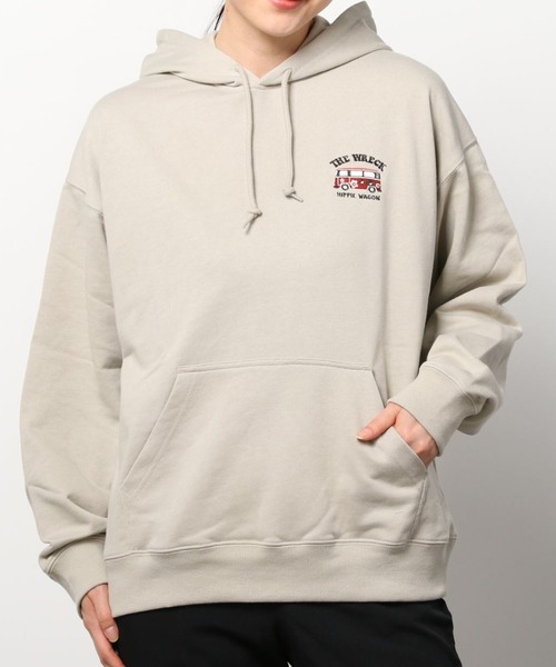 POWER TO THE PEOPLE（パワートゥーザピープル）の「【POWER TO THE PEOPLE/パワー トゥザ ピープル】 バックデザイン Hippie＆Wagon 刺繍 プルパーカー（パーカー・レディース・チャコールグレー/オレンジ/マルチ/グレイッシュベージュ・M/L/XL）」の14枚目の写真