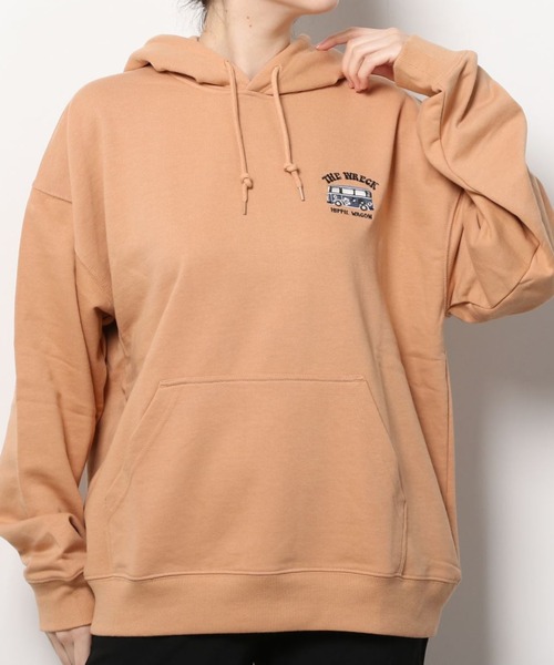 POWER TO THE PEOPLE（パワートゥーザピープル）の「【POWER TO THE PEOPLE/パワー トゥザ ピープル】 バックデザイン Hippie＆Wagon 刺繍 プルパーカー（パーカー・レディース・チャコールグレー/オレンジ/マルチ/グレイッシュベージュ・M/L/XL）」の8枚目の写真