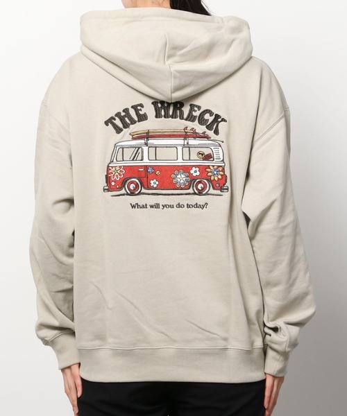 POWER TO THE PEOPLE（パワートゥーザピープル）の「【POWER TO THE PEOPLE/パワー トゥザ ピープル】 バックデザイン Hippie＆Wagon 刺繍 プルパーカー（パーカー・レディース・チャコールグレー/オレンジ/マルチ/グレイッシュベージュ・M/L/XL）」の10枚目の写真