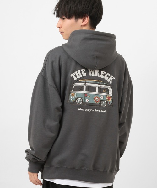 POWER TO THE PEOPLE（パワートゥーザピープル）の「【POWER TO THE PEOPLE/パワー トゥザ ピープル】 バックデザイン Hippie＆Wagon 刺繍 プルパーカー（パーカー・レディース・チャコールグレー/オレンジ/マルチ/グレイッシュベージュ・M/L/XL）」の20枚目の写真