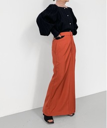 ハイウエストサイドオープンIラインスカート