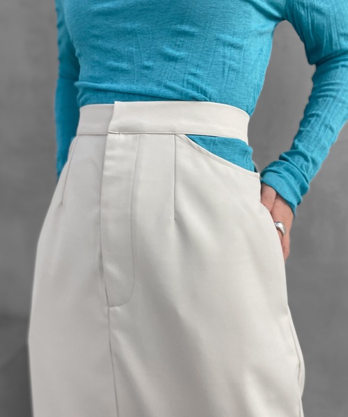 Solace（ソレイス）の「ハイウエストサイドオープンIラインスカート（スカート・レディース・ブラック/ベージュ/ピンク・LARGE/MEDIUM）」の22枚目の写真