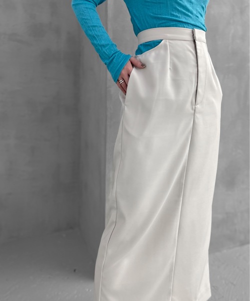 Solace（ソレイス）の「ハイウエストサイドオープンIラインスカート（スカート・レディース・ブラック/ベージュ/ピンク・LARGE/MEDIUM）」の20枚目の写真