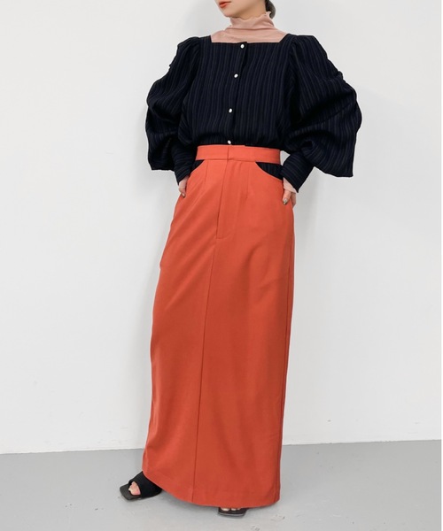 Solace（ソレイス）の「ハイウエストサイドオープンIラインスカート（スカート・レディース・ブラック/ベージュ/ピンク・LARGE/MEDIUM）」の4枚目の写真