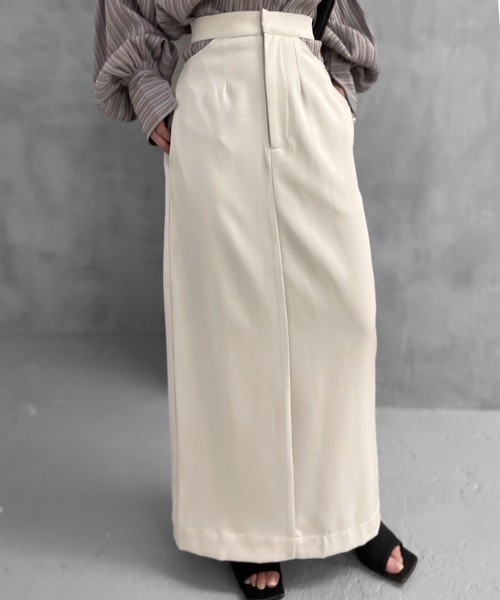 Solace（ソレイス）の「ハイウエストサイドオープンIラインスカート（スカート・レディース・ブラック/ベージュ/ピンク・LARGE/MEDIUM）」の7枚目の写真