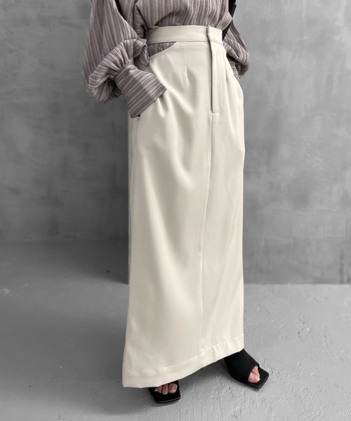 Solace（ソレイス）の「ハイウエストサイドオープンIラインスカート（スカート・レディース・ブラック/ベージュ/ピンク・LARGE/MEDIUM）」の8枚目の写真