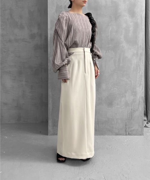 Solace（ソレイス）の「ハイウエストサイドオープンIラインスカート（スカート・レディース・ブラック/ベージュ/ピンク・LARGE/MEDIUM）」の9枚目の写真