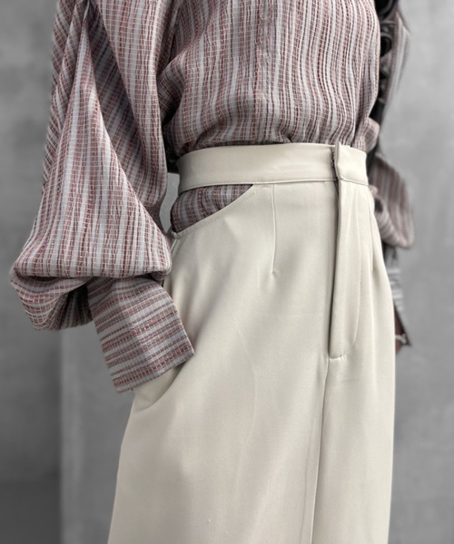 Solace（ソレイス）の「ハイウエストサイドオープンIラインスカート（スカート・レディース・ブラック/ベージュ/ピンク・LARGE/MEDIUM）」の11枚目の写真