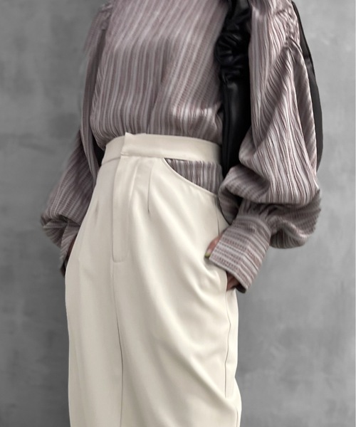 Solace（ソレイス）の「ハイウエストサイドオープンIラインスカート（スカート・レディース・ブラック/ベージュ/ピンク・LARGE/MEDIUM）」の14枚目の写真