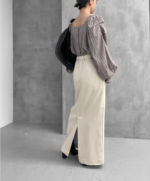 Solace（ソレイス）の「ハイウエストサイドオープンIラインスカート（スカート・レディース・ブラック/ベージュ/ピンク・LARGE/MEDIUM）」の15枚目の写真