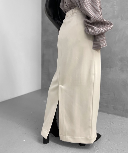 Solace（ソレイス）の「ハイウエストサイドオープンIラインスカート（スカート・レディース・ブラック/ベージュ/ピンク・LARGE/MEDIUM）」の16枚目の写真