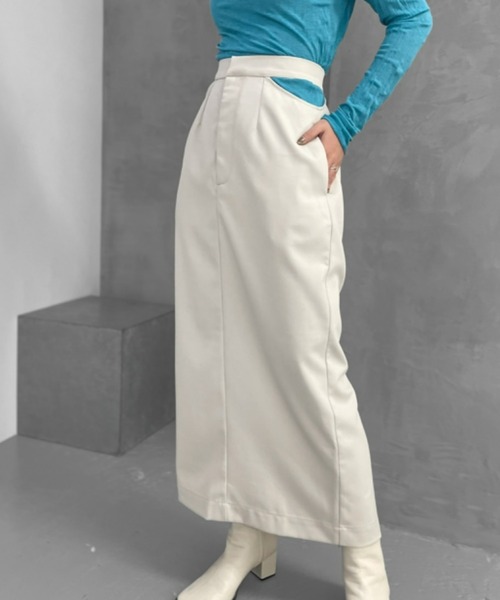 Solace（ソレイス）の「ハイウエストサイドオープンIラインスカート（スカート・レディース・ブラック/ベージュ/ピンク・LARGE/MEDIUM）」の17枚目の写真