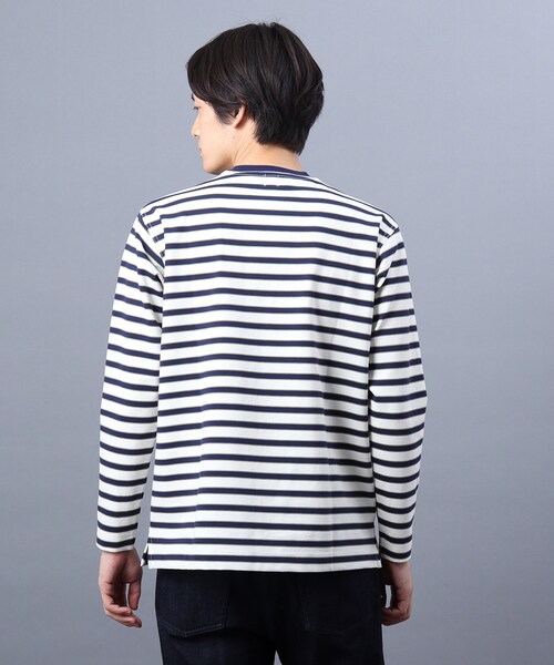TAKEO KIKUCHI(タケオキクチ)の「◆ポンチ ボーダー カットソー(Tシャツ/カットソー・メンズ・ネイビー系2/ダークブラウン系2/ホワイト系3・02/03/04)」の7枚目の写真