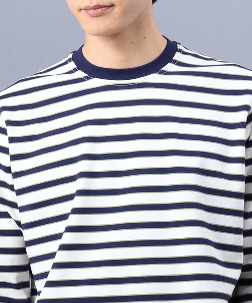 TAKEO KIKUCHI(タケオキクチ)の「◆ポンチ ボーダー カットソー(Tシャツ/カットソー・メンズ・ネイビー系2/ダークブラウン系2/ホワイト系3・02/03/04)」の8枚目の写真