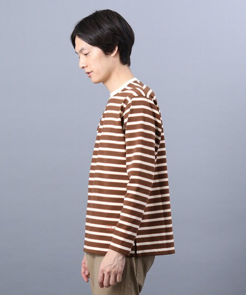 TAKEO KIKUCHI(タケオキクチ)の「◆ポンチ ボーダー カットソー(Tシャツ/カットソー・メンズ・ネイビー系2/ダークブラウン系2/ホワイト系3・02/03/04)」の13枚目の写真