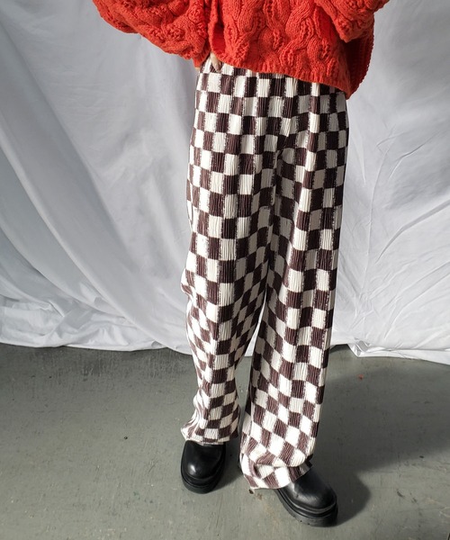 me+em select（ミームセレクト）の「【 ３COLOR 】ブロックチェックスムースベロアパンツ（その他パンツ・レディース・ブラウン/ブラック/グレー・FREE）」の18枚目の写真