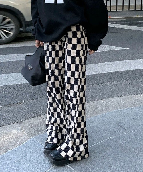 me+em select（ミームセレクト）の「【 ３COLOR 】ブロックチェックスムースベロアパンツ（その他パンツ・レディース・ブラウン/ブラック/グレー・FREE）」の15枚目の写真