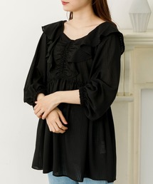 2Wayシアーギンガムフリルチュニック