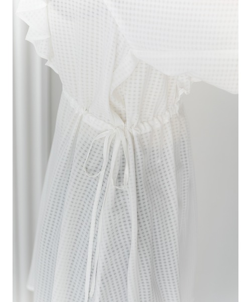 SLURR（スラ―）の「2Wayシアーギンガムフリルチュニック（シャツ/ブラウス・レディース・オフホワイト/ブラック/アイボリー・FREE）」の12枚目の写真