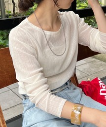 シアークレープブルーゼヘムロンTEE