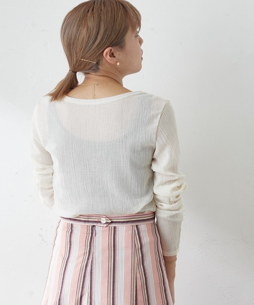 SHENERY（シーナリー）の「シアークレープブルーゼヘムロンTEE（Tシャツ/カットソー・レディース・ベージュ/オフホワイト・FREE）」の5枚目の写真