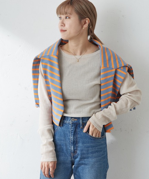 SHENERY（シーナリー）の「シアークレープブルーゼヘムロンTEE（Tシャツ/カットソー・レディース・ベージュ/オフホワイト・FREE）」の13枚目の写真