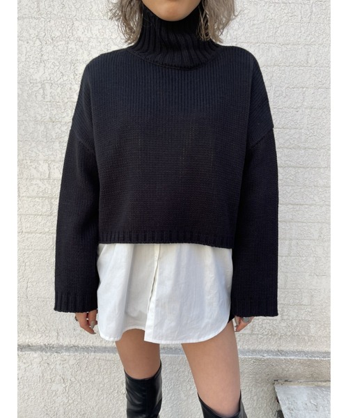 EGOIST（エゴイスト）の「天竺タートルニットトップス（ニット/セーター・レディース・ブラック/グリーン/アイボリー・FREE）」の14枚目の写真