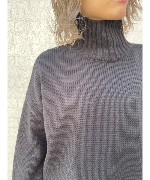 EGOIST（エゴイスト）の「天竺タートルニットトップス（ニット/セーター・レディース・ブラック/グリーン/アイボリー・FREE）」の17枚目の写真