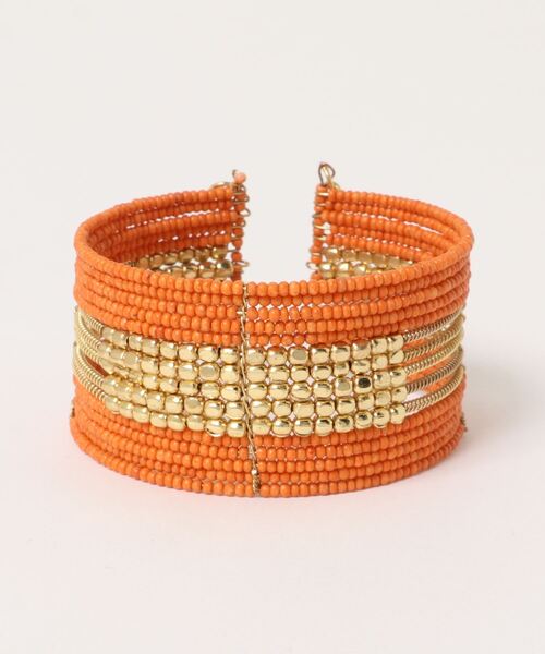 チャイハネ（チャイハネ）の「【チャイハネ】ルディービーズバングル（バングル/リストバンド・レディース・ホワイト/パープル/ターコイズブルー/オレンジ/ブロンズ・FREE）」の5枚目の写真