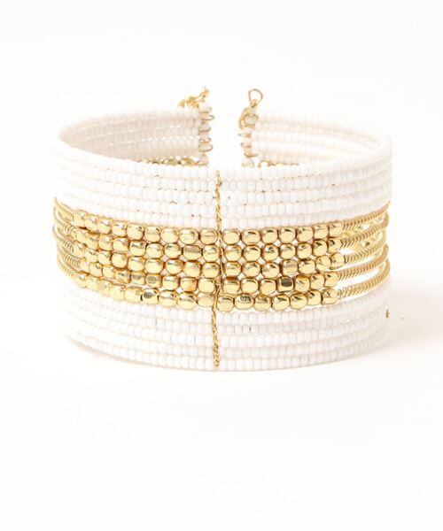 チャイハネ（チャイハネ）の「【チャイハネ】ルディービーズバングル（バングル/リストバンド・レディース・ホワイト/パープル/ターコイズブルー/オレンジ/ブロンズ・FREE）」の8枚目の写真