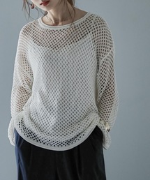 シースルーメッシュニット