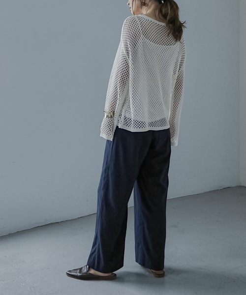 Fashion Letter(ファッションレター)の「シースルーメッシュニット(ニット/セーター・レディース・オフホワイト/ベージュ/ライトグリーン/ブラック・M)」の9枚目の写真