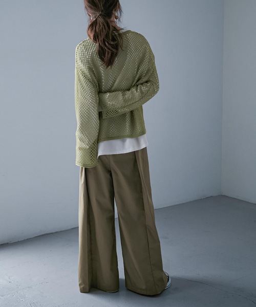 Fashion Letter(ファッションレター)の「シースルーメッシュニット(ニット/セーター・レディース・オフホワイト/ベージュ/ライトグリーン/ブラック・M)」の15枚目の写真