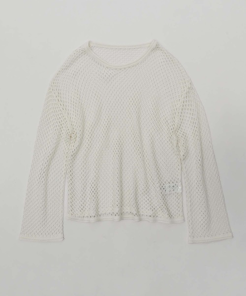 Fashion Letter(ファッションレター)の「シースルーメッシュニット(ニット/セーター・レディース・オフホワイト/ベージュ/ライトグリーン/ブラック・M)」の21枚目の写真