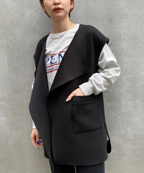 CIAOPANIC（チャオパニック）の「カットポンチジレ（ベスト・レディース・ライトグレー/ブラック/グリーン・FREE）」の13枚目の写真