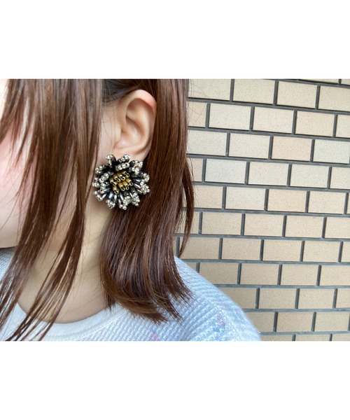 セール】【Couleur】フラワービーズピアス(MA)（ピアス（両耳用