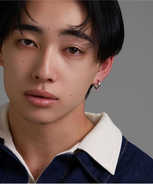 LION HEART（ライオンハート）の「LH for Gift シルバーイヤリング/ツイストテクスチャー/シルバー925（イヤリング・メンズ・シルバー/ブラック・ONE SIZE）」の3枚目の写真