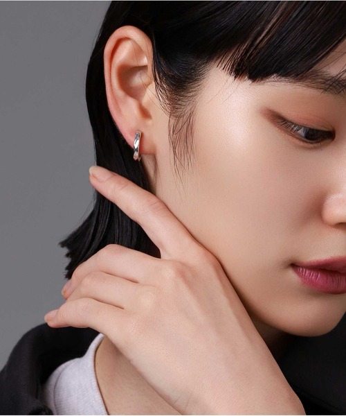 LION HEART（ライオンハート）の「LH for Gift シルバーイヤリング/ツイストテクスチャー/シルバー925（イヤリング・メンズ・シルバー/ブラック・ONE SIZE）」の20枚目の写真