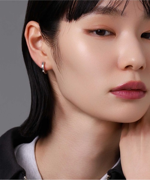 LION HEART（ライオンハート）の「LH for Gift シルバーイヤリング/ツイストテクスチャー/シルバー925（イヤリング・メンズ・シルバー/ブラック・ONE SIZE）」の7枚目の写真