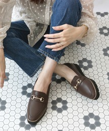 Fin（フィン）の「スクエアトゥ厚底ビットローファー（ローファー）」