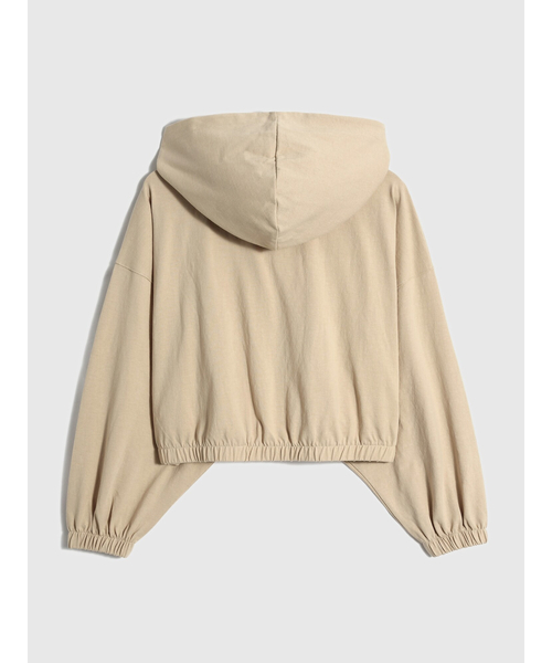 GAP(ギャップ)の「ウッシュド ロー ジャージ クロップ パーカー(パーカー・レディース・ライトブルー/ベージュ/グレー/ネイビー・S/M/L/XS/XXS)」の6枚目の写真