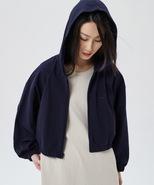 GAP（ギャップ）の「ウッシュド ロー ジャージ クロップ パーカー