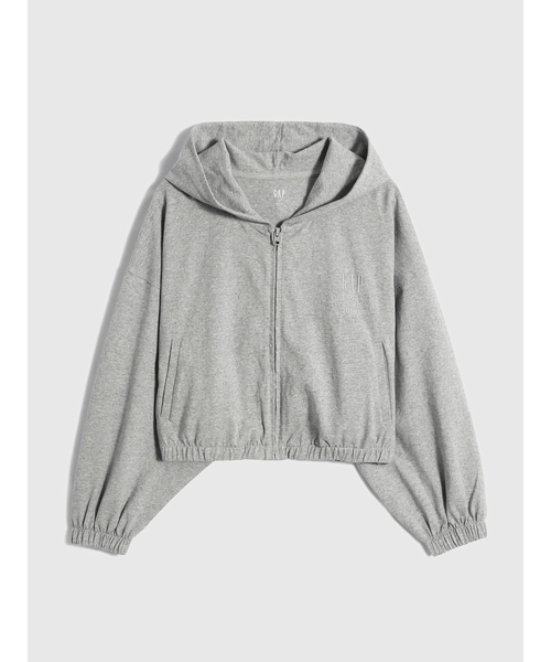 GAP(ギャップ)の「ウッシュド ロー ジャージ クロップ パーカー(パーカー・レディース・ライトブルー/ベージュ/グレー/ネイビー・S/M/L/XS/XXS)」の7枚目の写真