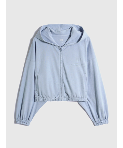 GAP(ギャップ)の「ウッシュド ロー ジャージ クロップ パーカー(パーカー・レディース・ライトブルー/ベージュ/グレー/ネイビー・S/M/L/XS/XXS)」の10枚目の写真