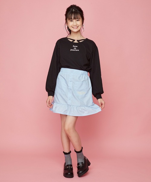 JENNI love（ジェニィラブ）の「ボーダーシースルークルーソックス（ソックス/靴下・キッズ・ブラック/オフホワイト/ラベンダー・19-21cm/22-24cm）」の7枚目の写真