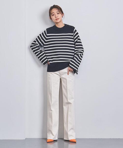 HYKE(ハイク)の「<HYKE(ハイク)>STRIPED ベルスリーブ ニット(ニット/セーター・レディース・ネイビー・1)」の5枚目の写真